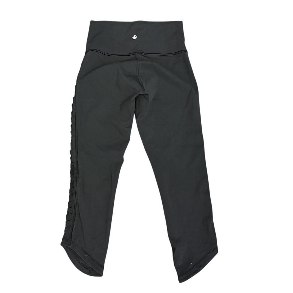 Lululemon Women's Black Solid Low Rise Stretch Skinny Cropped Leggings Size 4